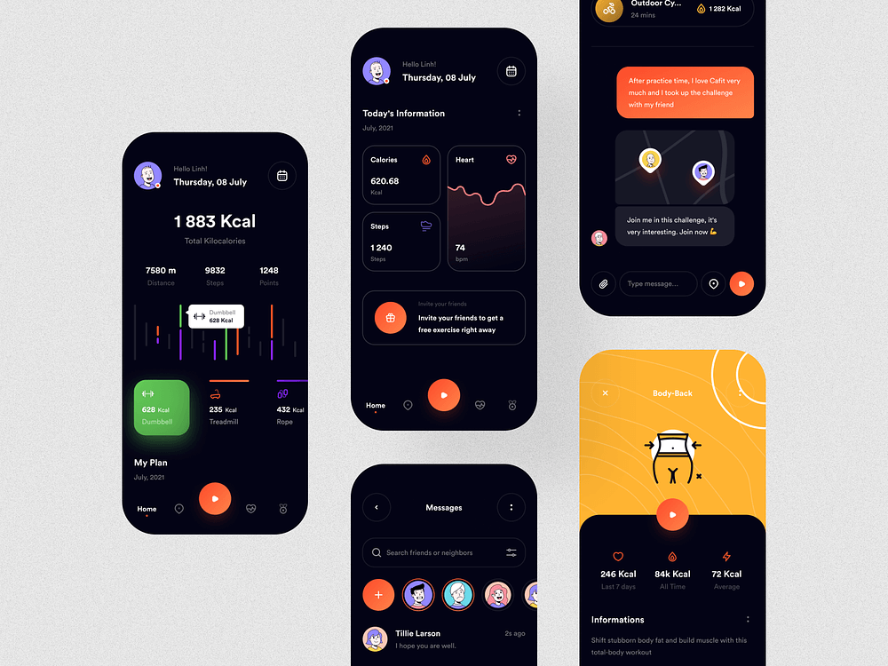 fitness ui design